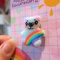 Blue Rainbow Bear Pin