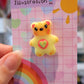 Yellow Gold Heart Bear Pin