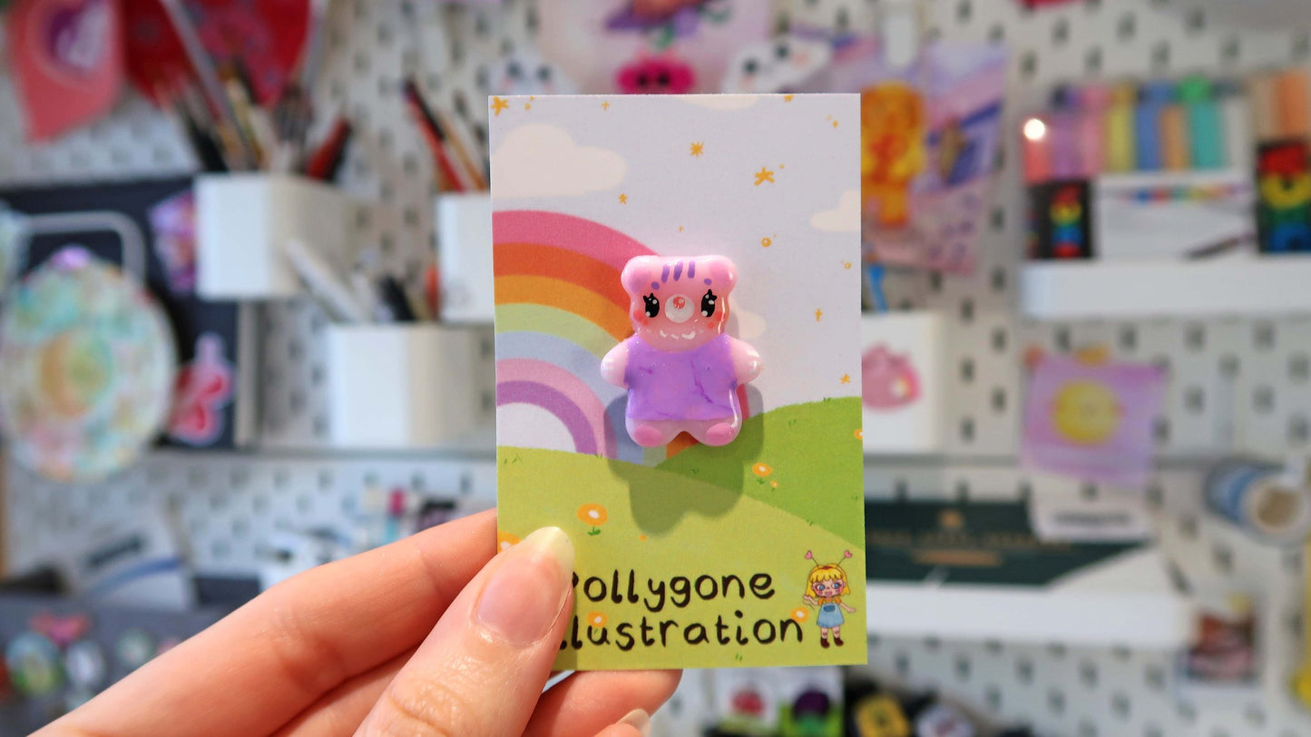 Pink & Purple Bear Pin