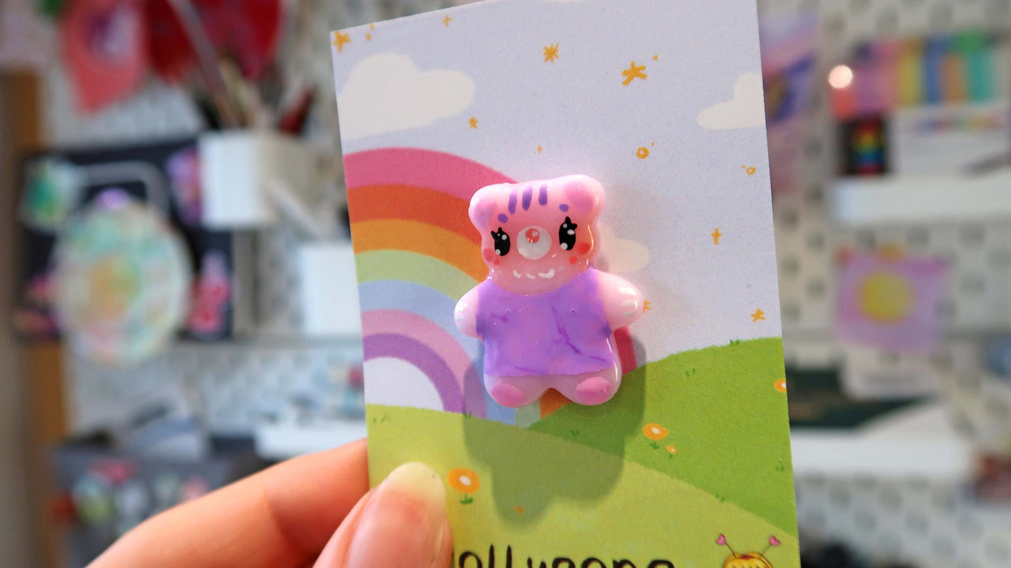 Pink & Purple Bear Pin