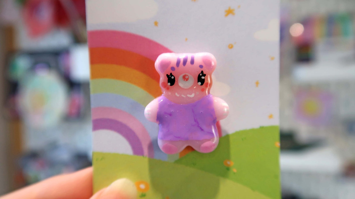 Pink & Purple Bear Pin