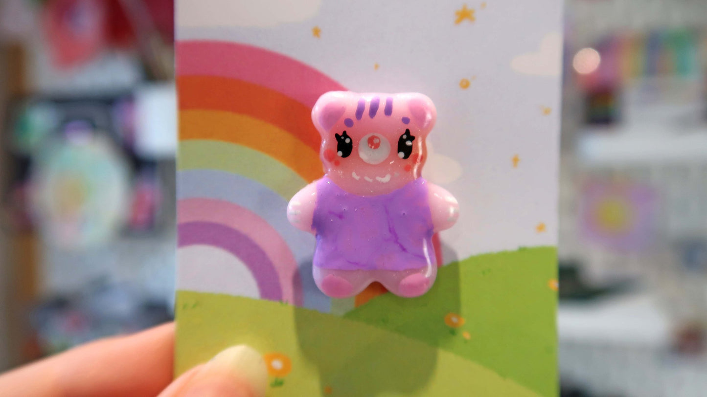 Pink & Purple Bear Pin