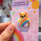 Yellow Rainbow Bear Pin