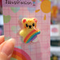 Yellow Rainbow Bear Pin