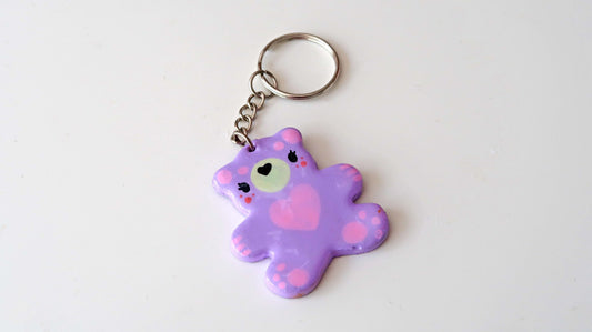 Purple Bear Keyring