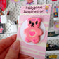 Pink Heart Bear Badge