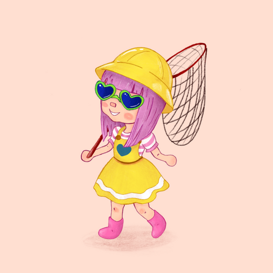 Digitally illustrated Animal Crossing Character