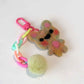 Felted Bear Keyring with Chain & Pom Pom Collection 3