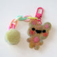 Felted Bear Keyring with Chain & Pom Pom Collection 3
