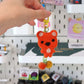 Felted Bear Keyring with Chain & Pom Pom Collection 3