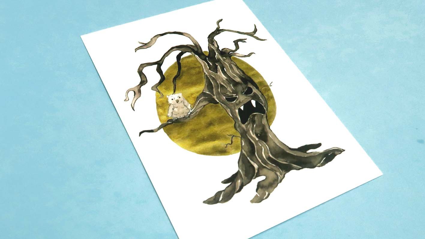 Spooky Tree Postcard Print