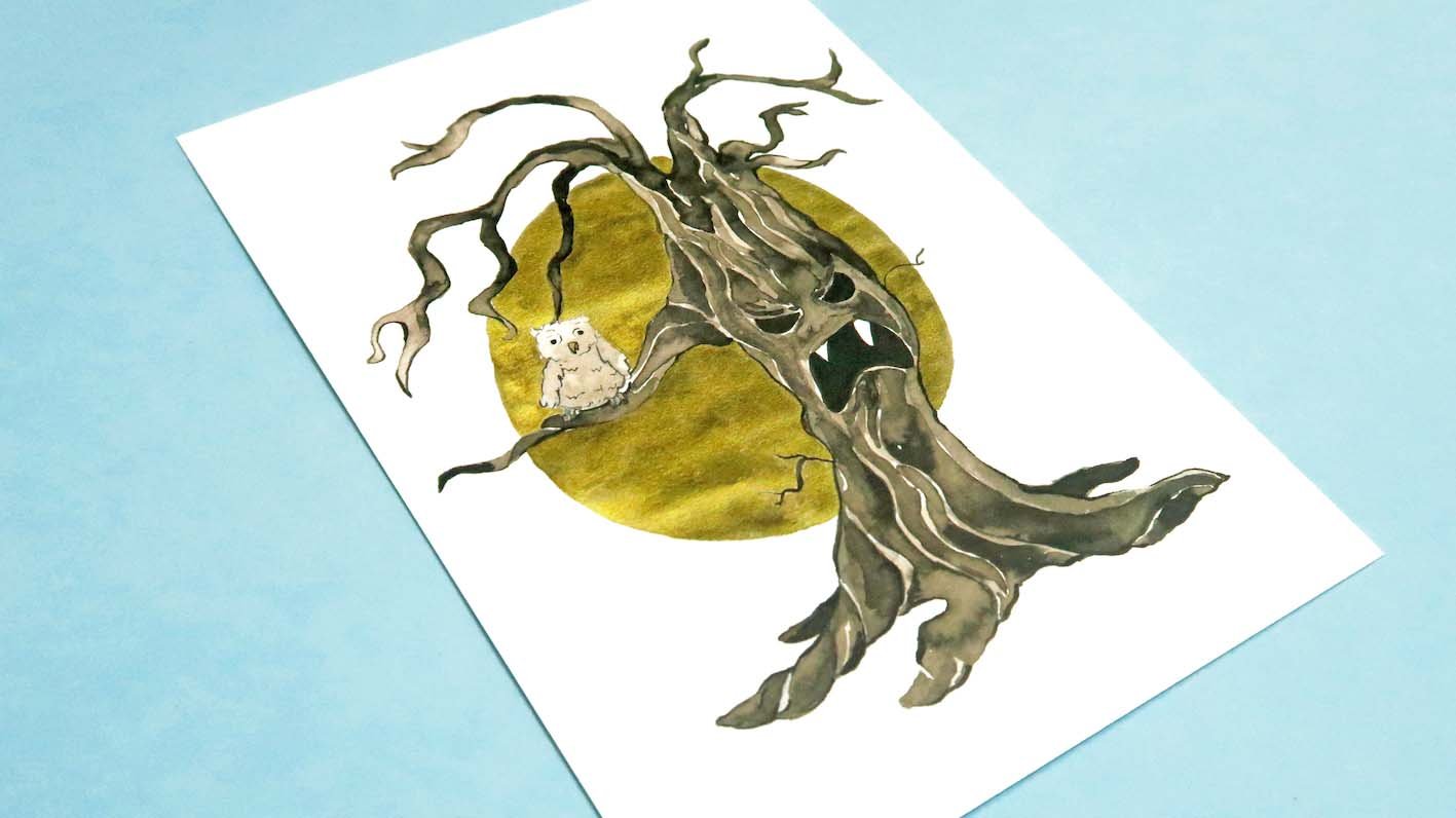 Spooky Tree Postcard Print