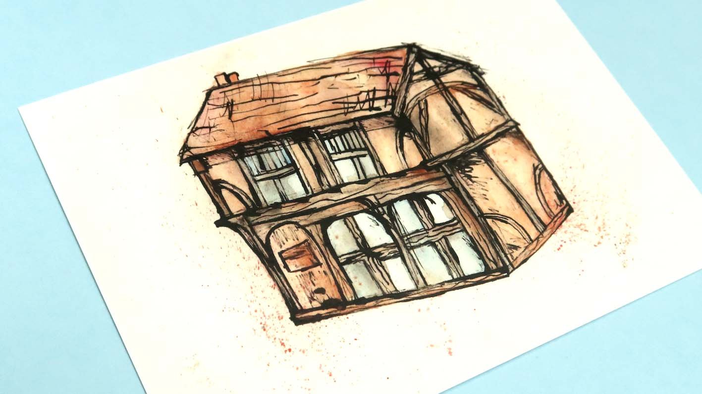 Inky Spon Street Postcard Print