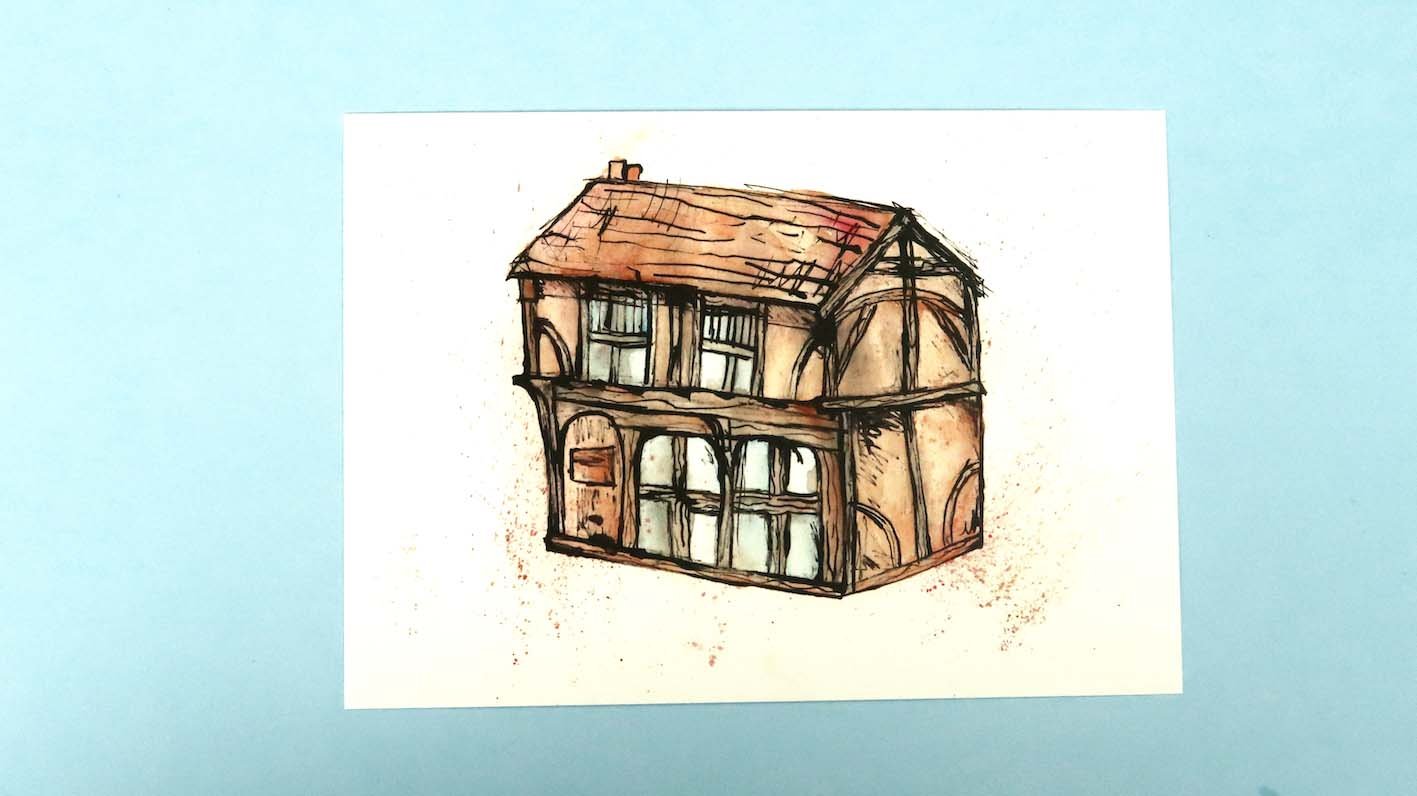 Inky Spon Street Postcard Print