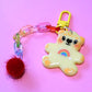 Yellow Rainbow Bear Keyring