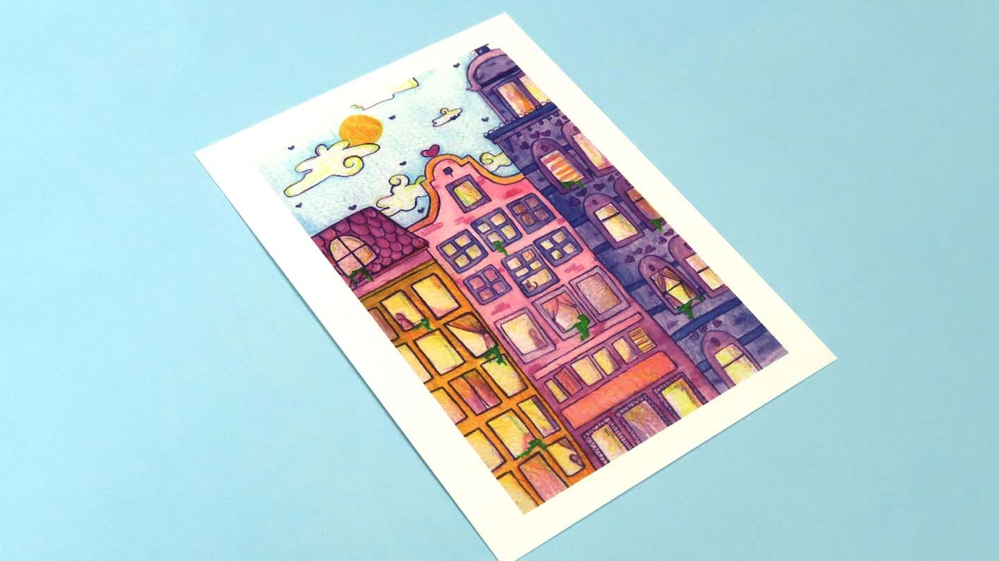 Amsterdam Postcard Print