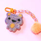 Felted Bear Keyring with Chain & Pom Pom Collection 4