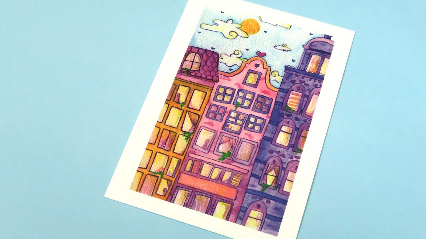 Amsterdam Postcard Print