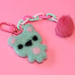 Felted Bear Keyring with Chain & Pom Pom Collection 4