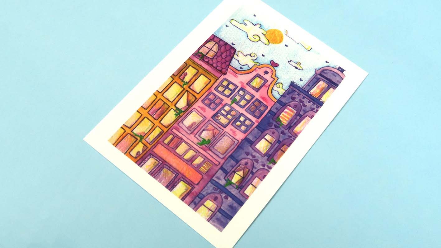 Amsterdam Postcard Print