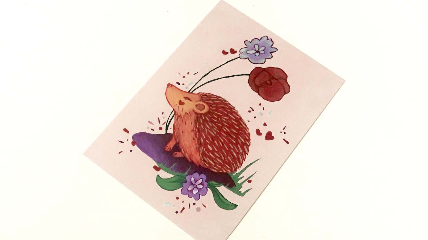 Hedgehog Postcard Print