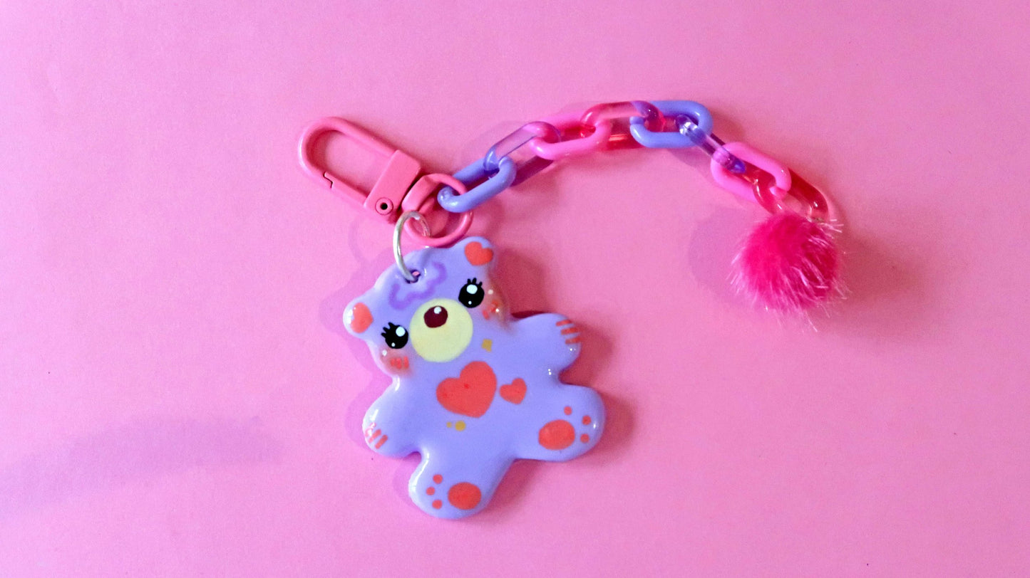 Purple Bear Keyring