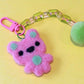 Felted Bear Keyring with Chain & Pom Pom Collection 4