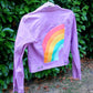 Purple Rainbow Jacket - Custom Painted - UK Size S