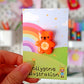 Orange Sunshine Flower Bear Pin