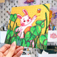 Yellow Leaf Rabbit 140mm Mini Print