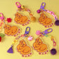Orange cat acrylic keyring w/ charms