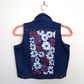 Flower Denim Cropped Waistcoat - Hand Painted - UK Size 10