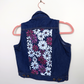 Flower Denim Cropped Waistcoat - Hand Painted - UK Size 10