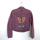 Purple Butterfly Denim Jacket - Hand Painted - UK Size 8