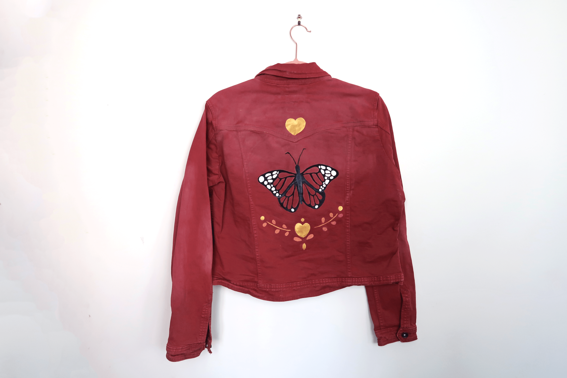 Red denim sales jacket uk