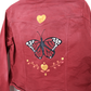 Butterfly Rusty-Red Cropped Denim Jacket - Hand Painted - UK Size 18