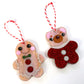 Bear and Gingerbread Man Christmas Decorations