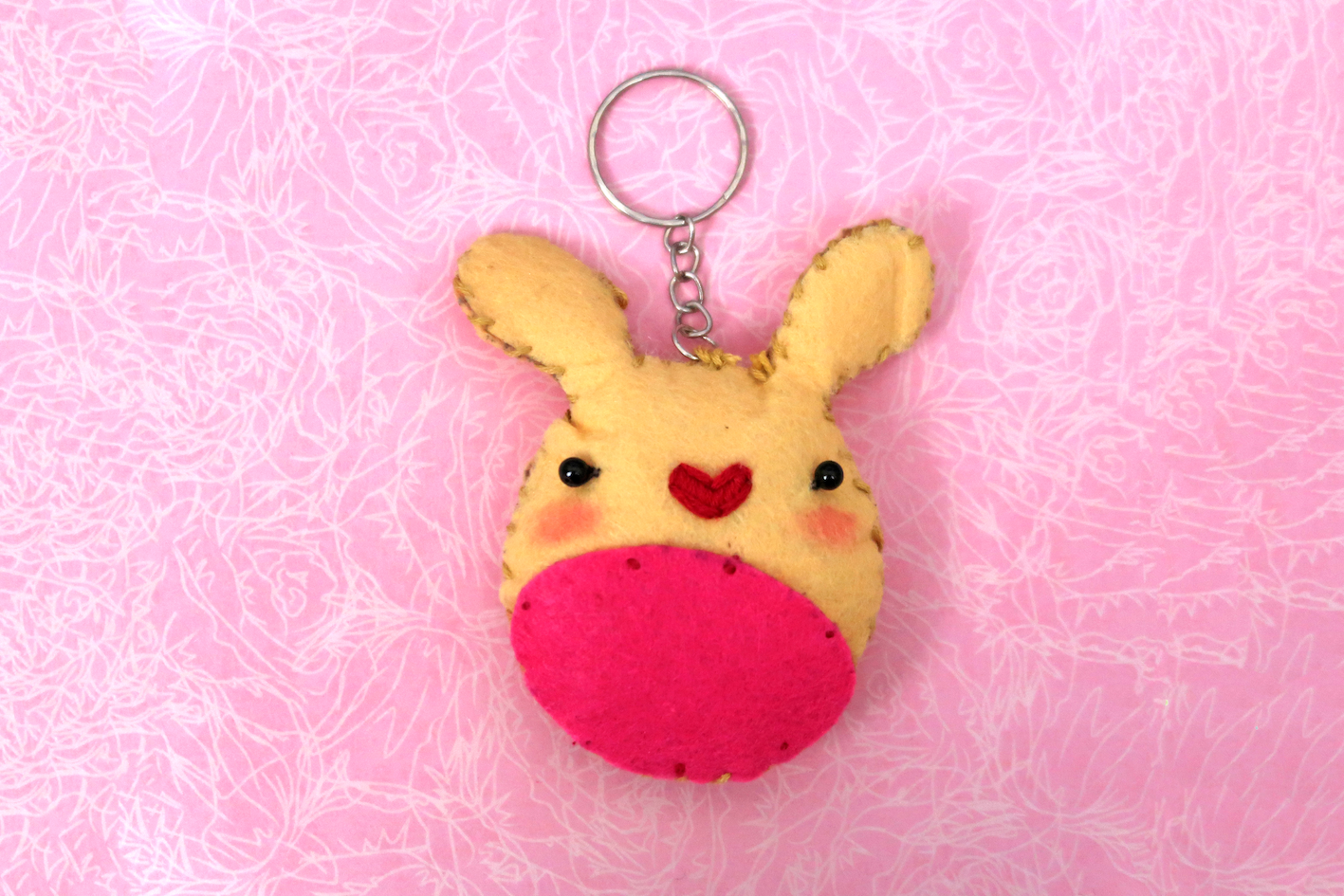 Bunny - Handmade Felt Keyring