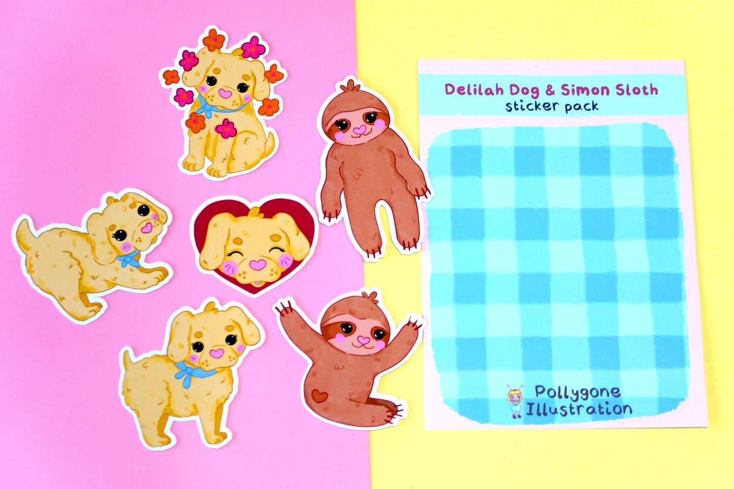 Delilah Dog and Simon Sloth Sticker Set (Pack of 6)