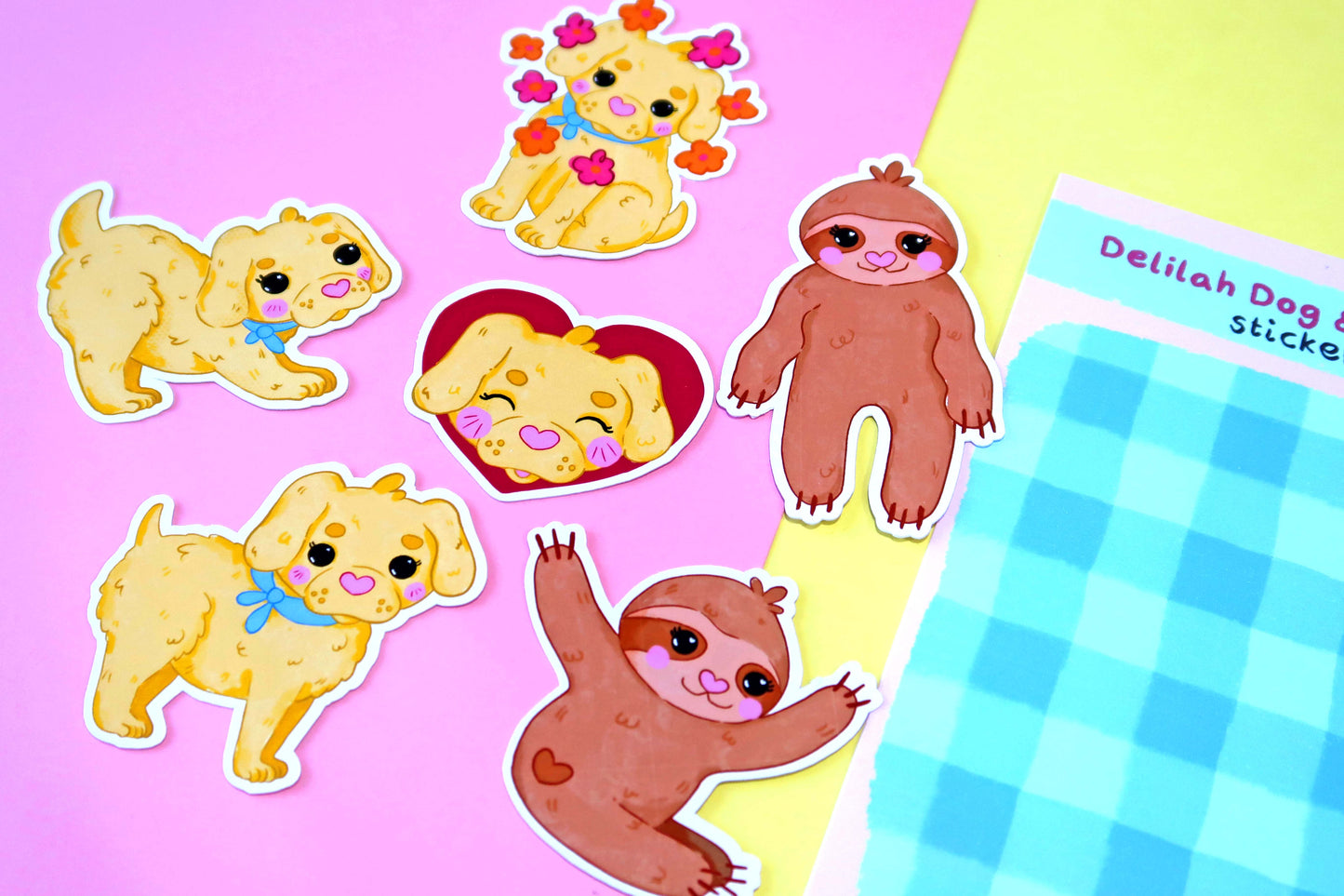 Delilah Dog and Simon Sloth Sticker Set (Pack of 6)