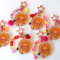 Dande-lion glitter acrylic keyring w/ charms