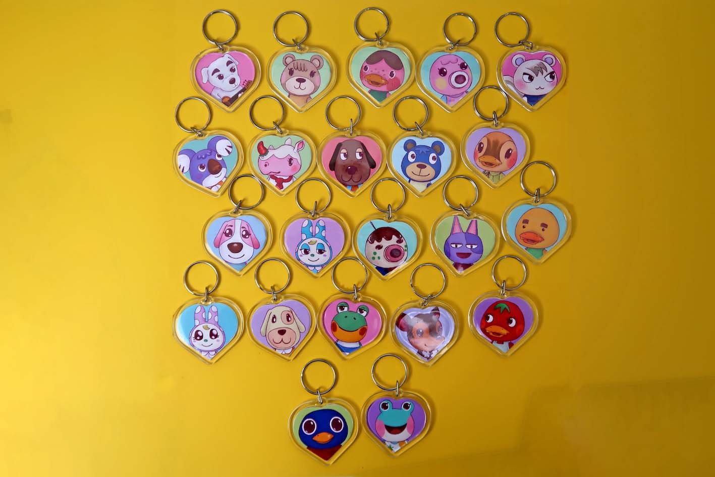 Animal Crossing New Horizons Amiibo Heart Keyrings