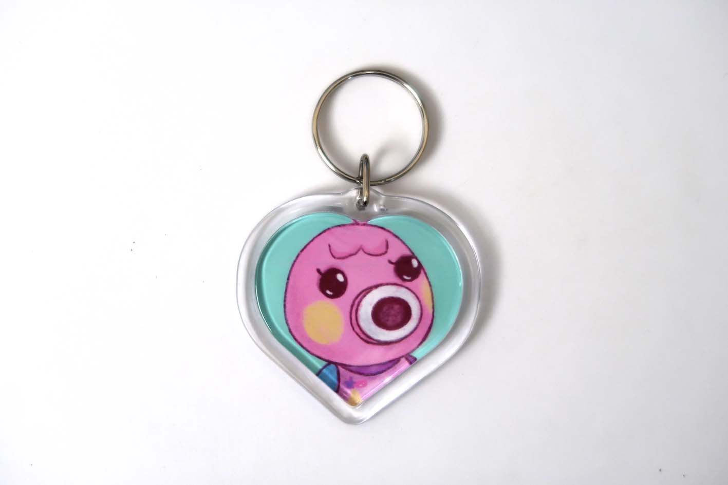 Animal Crossing New Horizons Amiibo Heart Keyrings