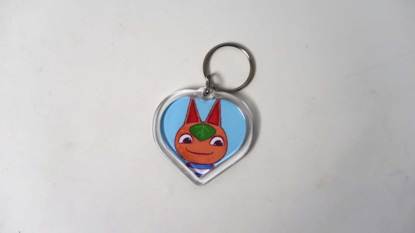 Animal Crossing New Horizons Amiibo Heart Keyrings