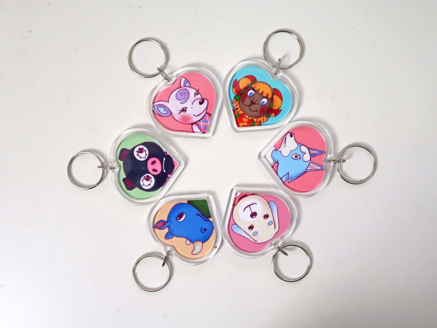 Animal Crossing New Horizons Amiibo Heart Keyrings