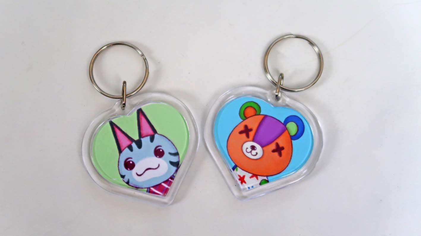 Animal Crossing New Horizons Amiibo Heart Keyrings