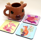 4 Pack of Animal Fabric Coasters