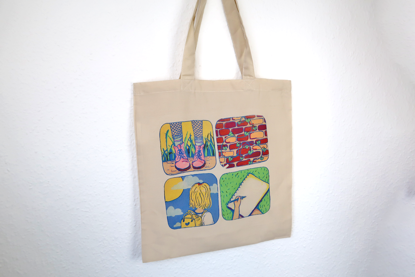 Square print Tote Bag