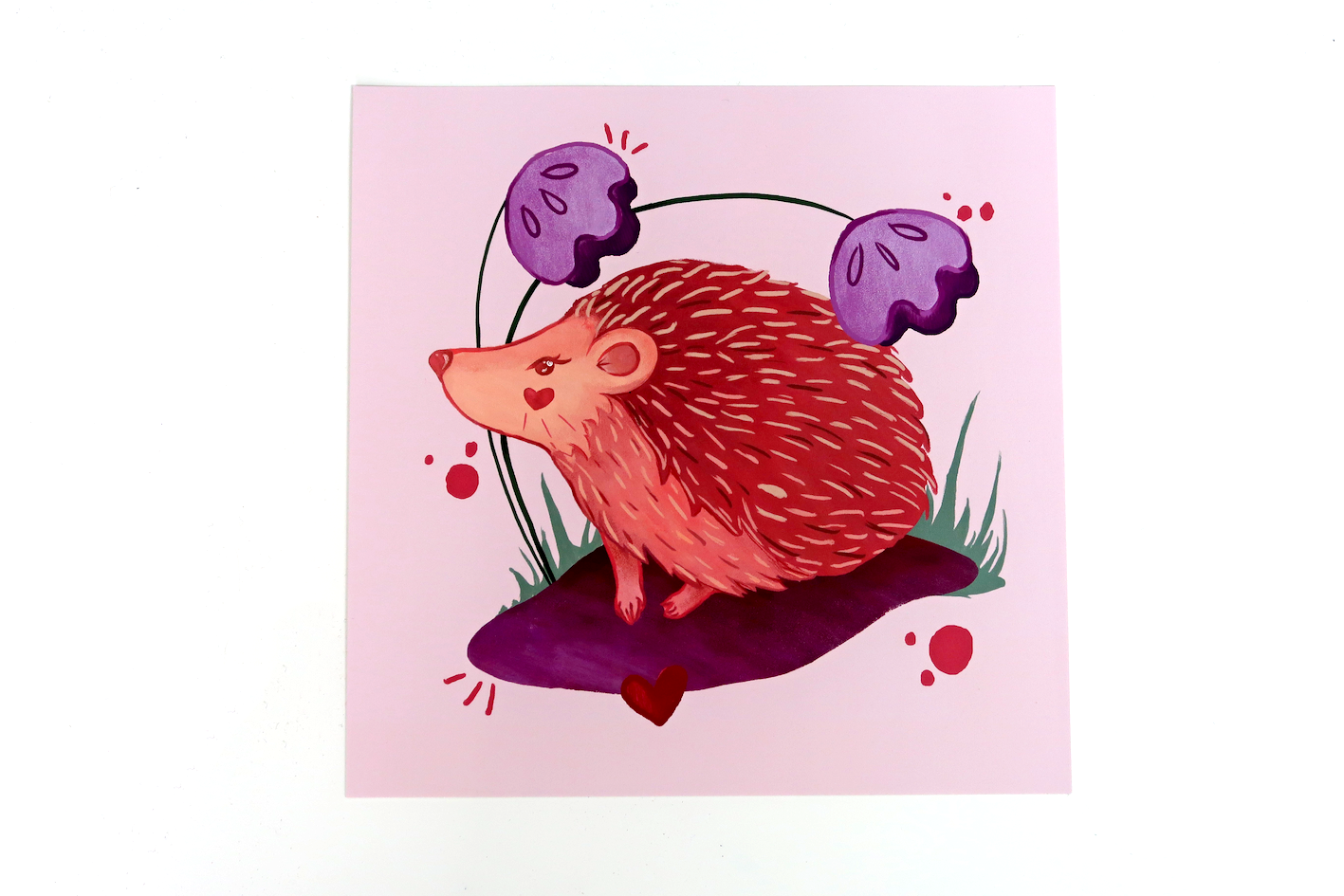 Hedgehog Square 210mm Print
