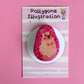 Pink Hedgehog Badge